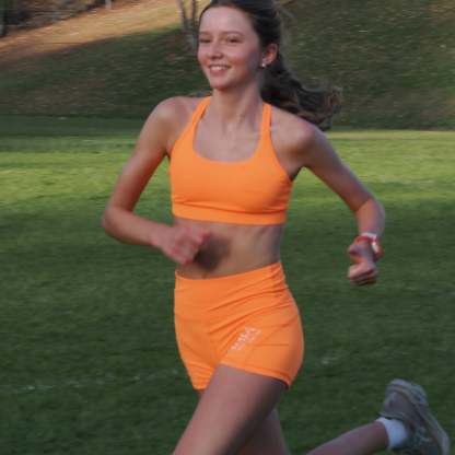 IMPI High Waist Bike Shorts- Fluoro Orange