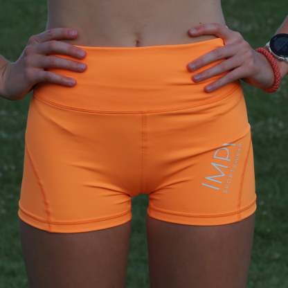 IMPI High Waist Bike Shorts- Fluoro Orange