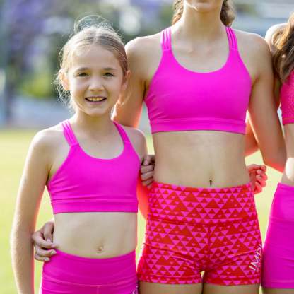 IMPI High Waist Bike Shorts - Hot Pink Tri
