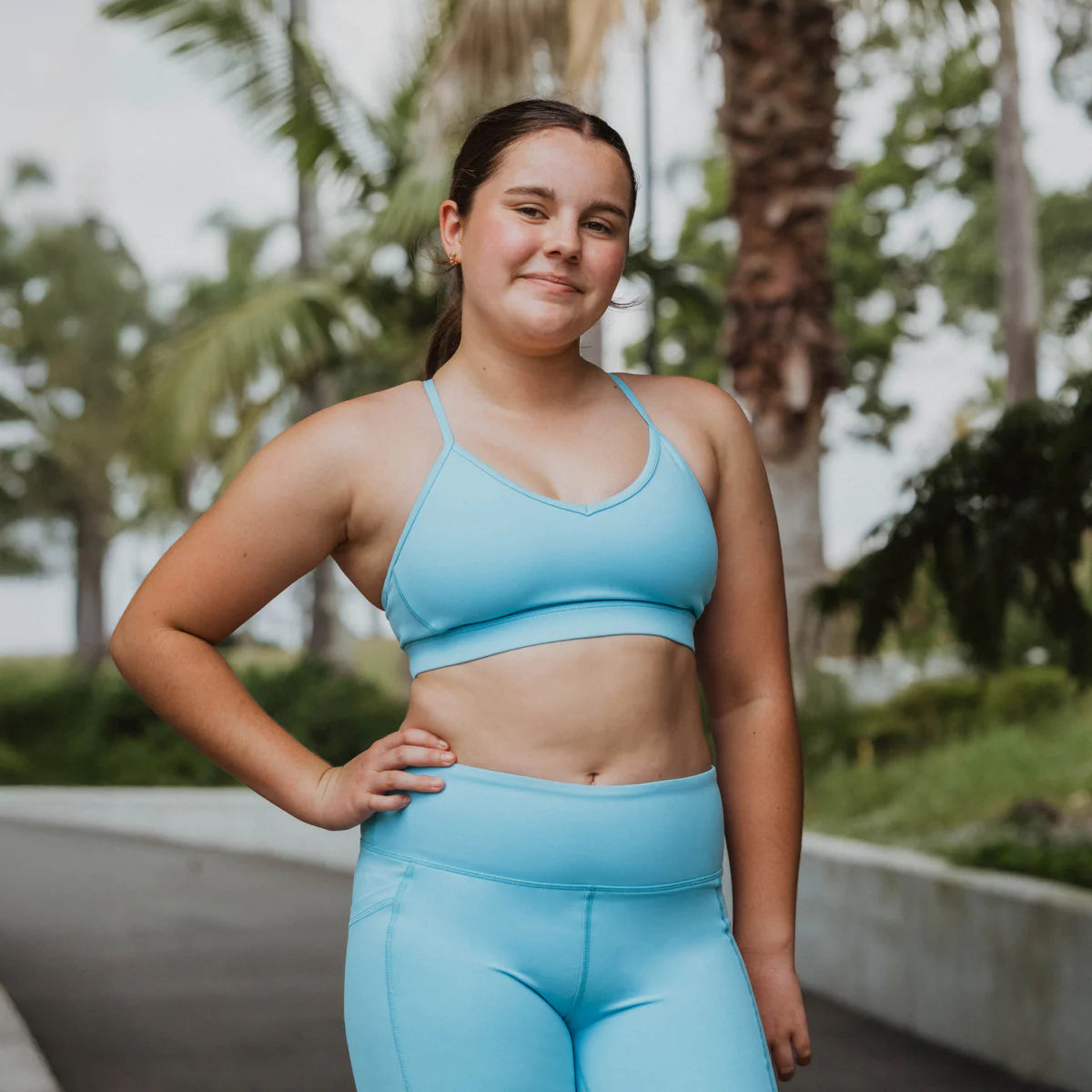 IMPI High Waist 4" Bike Shorts - Sky Blue