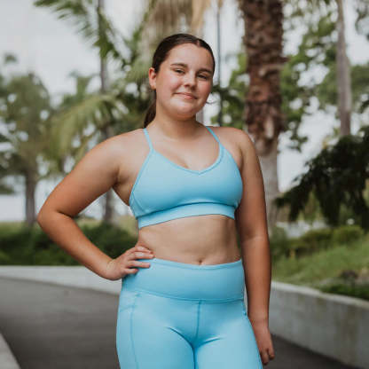 IMPI High Waist 4" Bike Shorts - Sky Blue