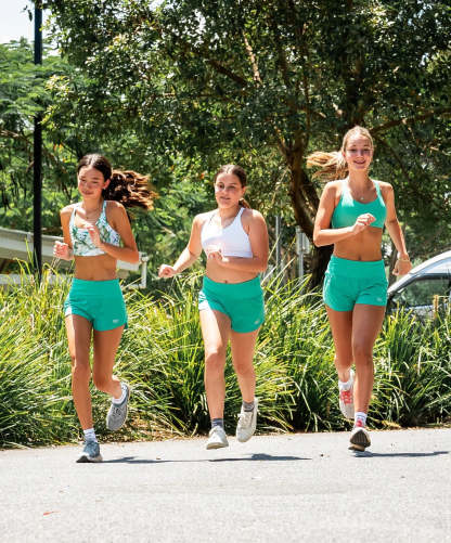 IMPI Strappy Girls Crop Top - Aqua Jungle