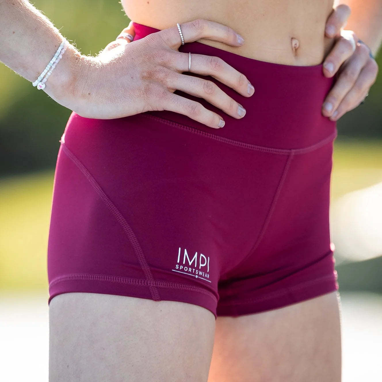 IMPI High Waist Bike Shorts - Maroon
