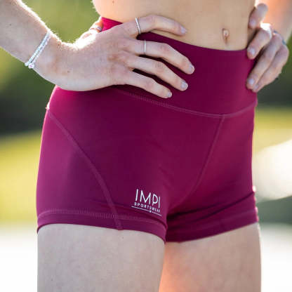 IMPI High Waist Bike Shorts - Maroon