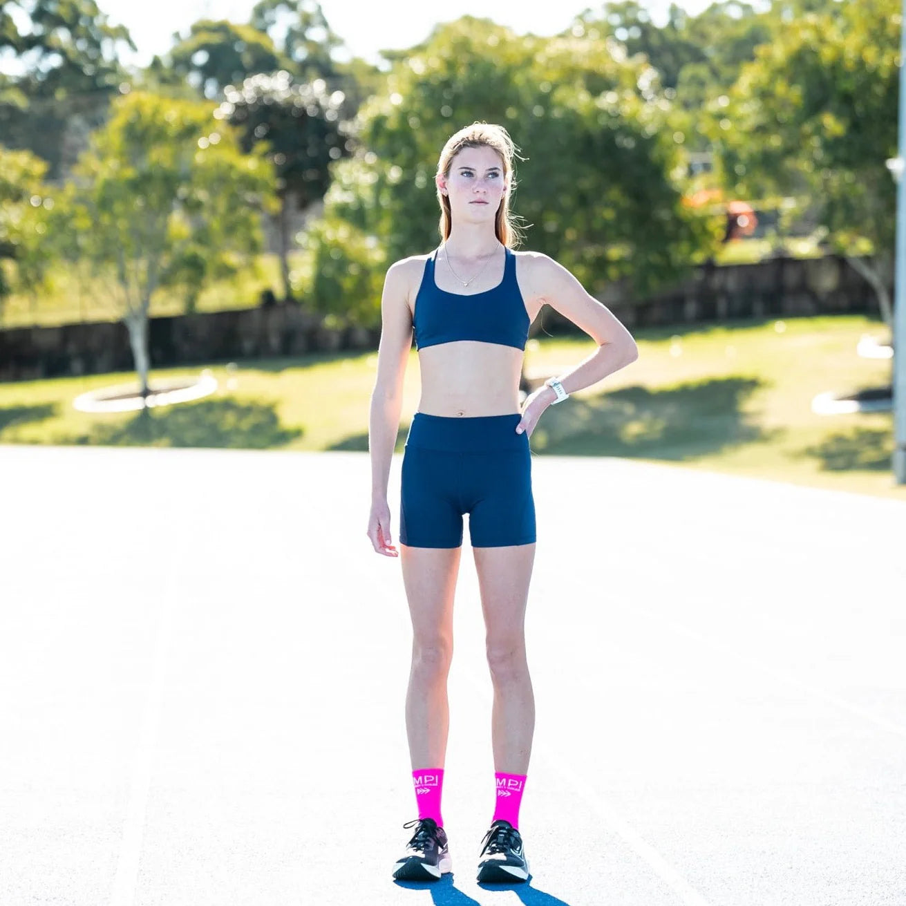 IMPI High Waist Bike Shorts 4" - Navy