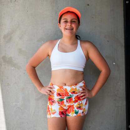 IMPI High Waist Bike Shorts - Orange Samba