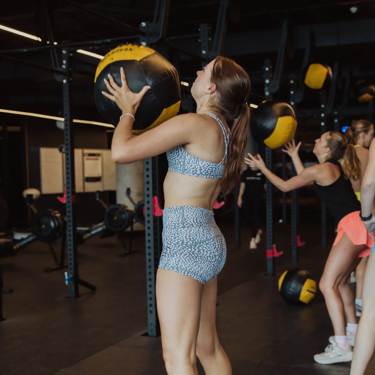 IMPI High Waist Bike Shorts- Grey Tracks