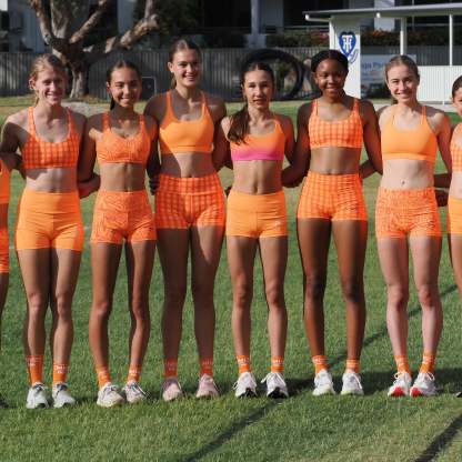 IMPI High Waist Bike Shorts - Neon Orange Check
