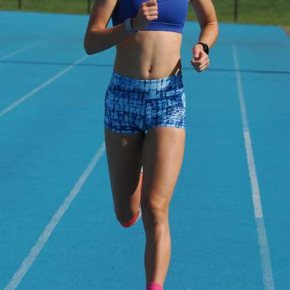 IMPI High Waist Bike Shorts - Blue Squares