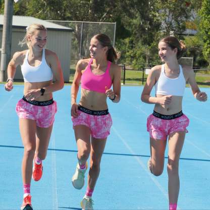 IMPI Girls Split Leg Running Short - Jaded Pink