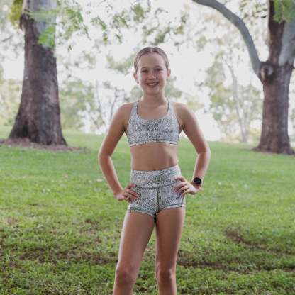 IMPI High Waist Bike Shorts - Olive Snake