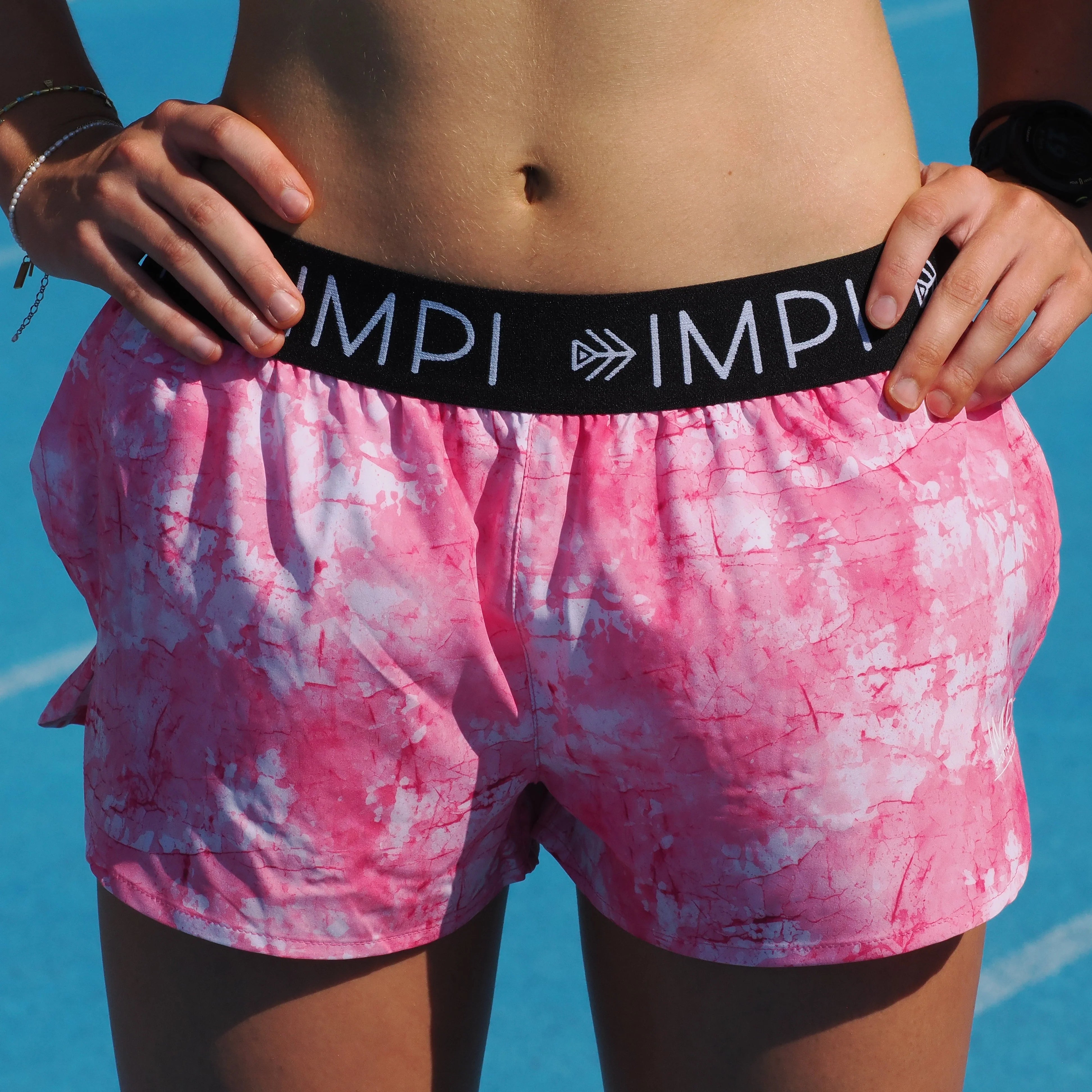 IMPI Girls Split Leg Running Short - Jaded Pink