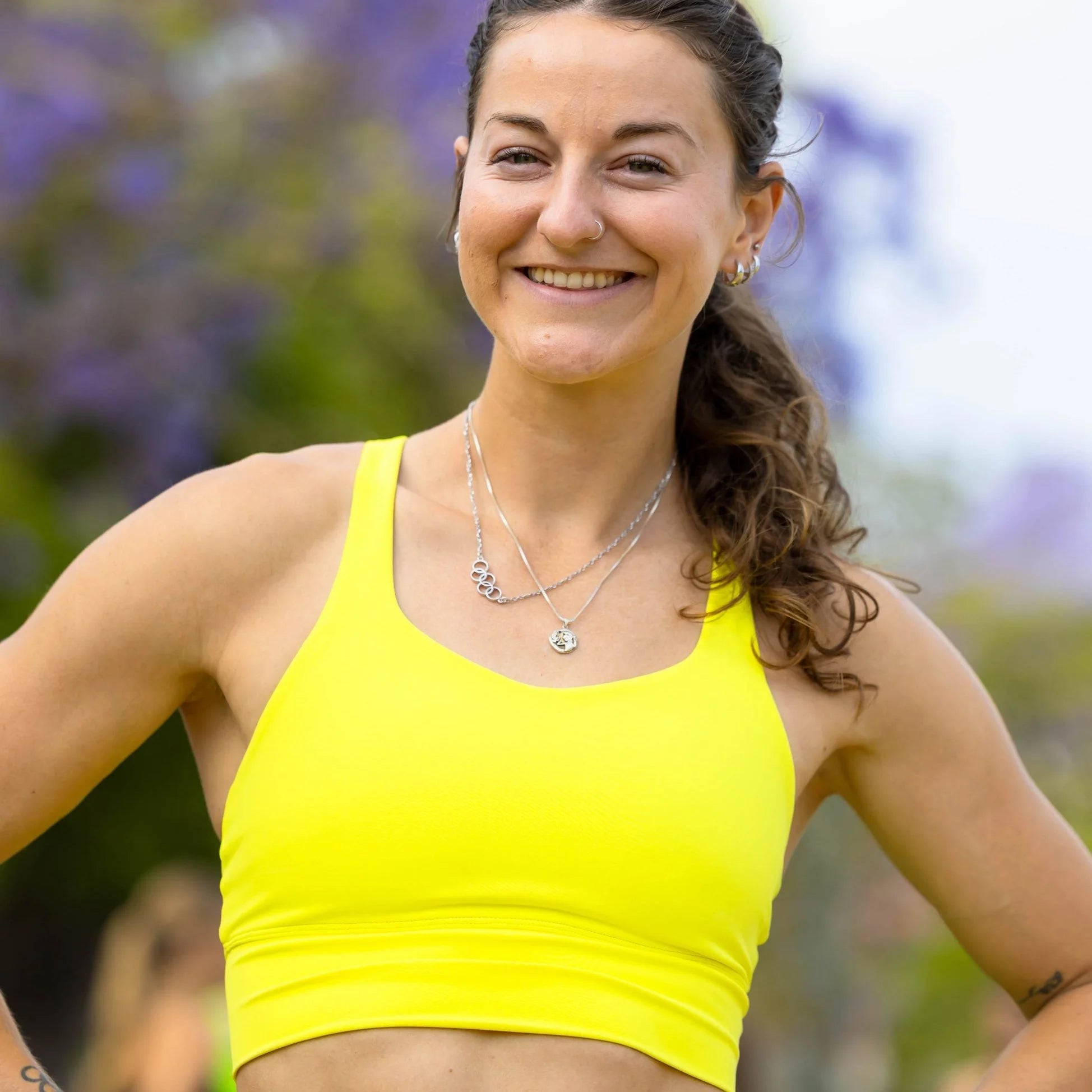 IMPI Longer Strappy Running Crop- Lemon