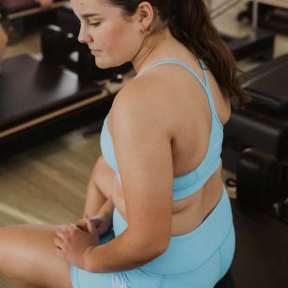 IMPI High Waist 4" Bike Shorts - Sky Blue