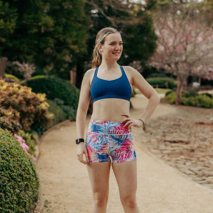 IMPI High Waist Bike Shorts - Coral Jungle