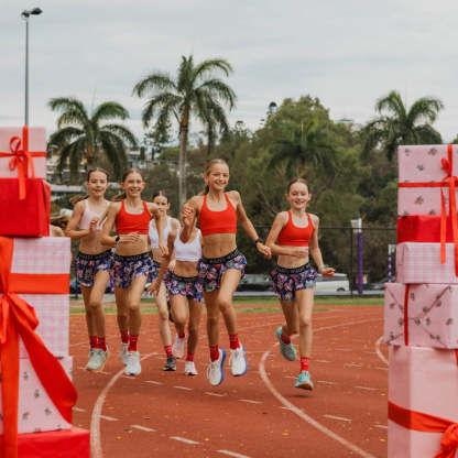 IMPI Girls Split Leg Running Short - Xmas Koalas