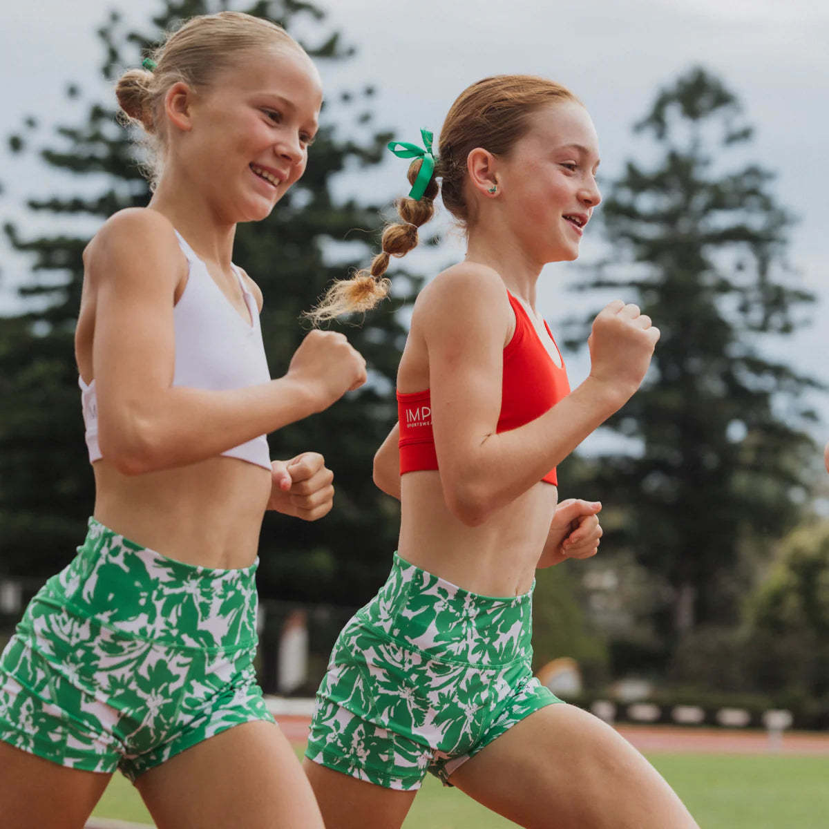 IMPI High Waist Bike Shorts - Green Floral