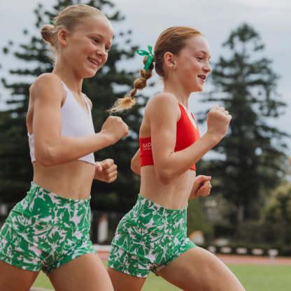 IMPI High Waist Bike Shorts - Green Floral