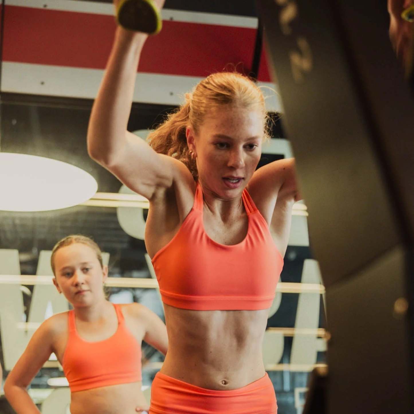IMPI Running 6 Strap Bra Top - Neon Coral