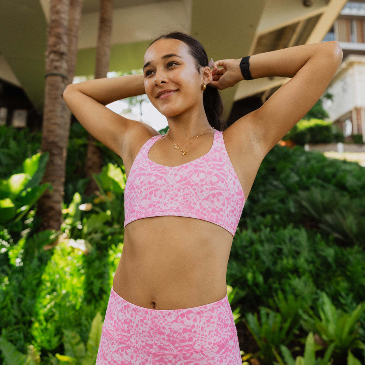 IMPI Strappy Girls Crop Top - Butterfly Pink