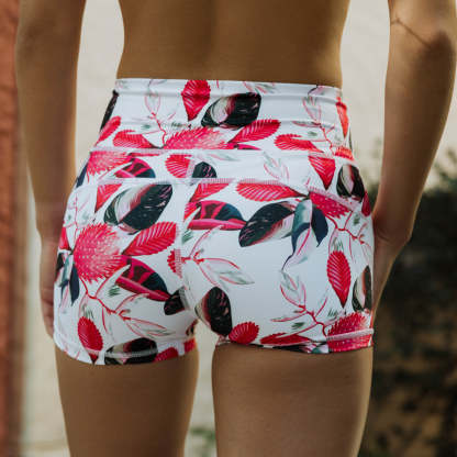 IMPI High Waist Bike Shorts - Watermelon Protea