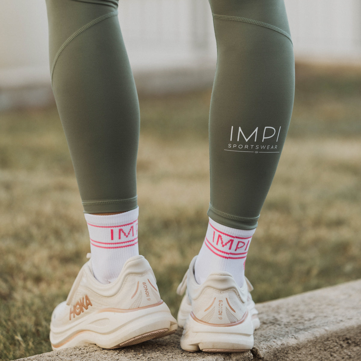 IMPI High Waist Full Length Tights - Dark Matcha