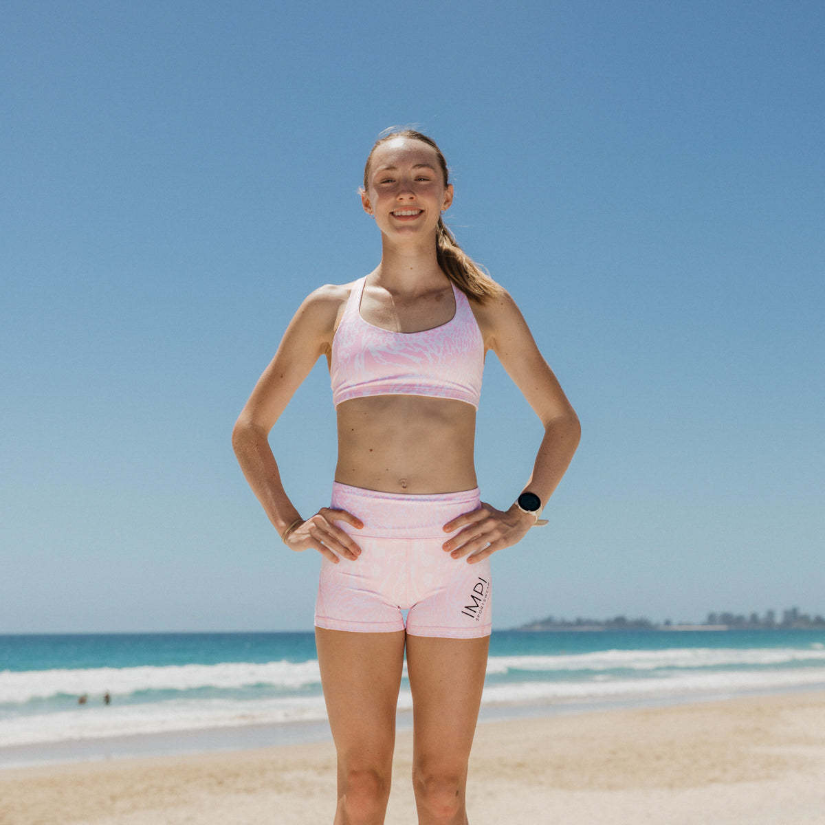 IMPI Strappy Girls Crop Top- Pink Sorbet Minx