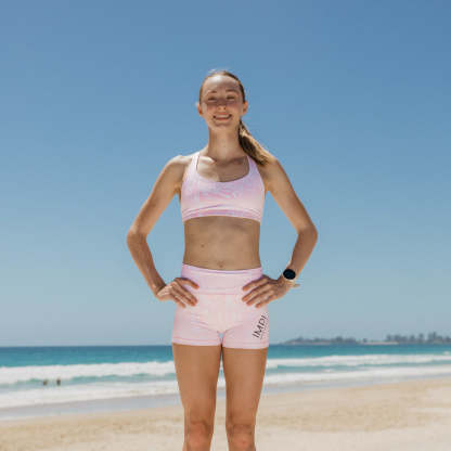 IMPI Strappy Girls Crop Top- Pink Sorbet Minx