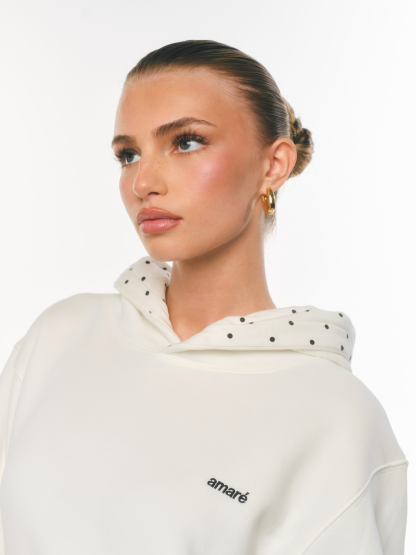 POLKA DOT HOODIE (SOFT WHITE) *PRE-ORDER*