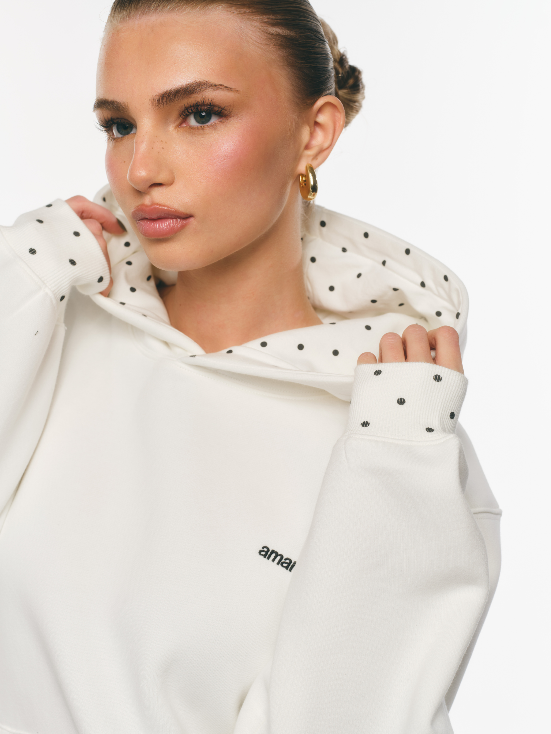 POLKA DOT HOODIE (SOFT WHITE) *PRE-ORDER*