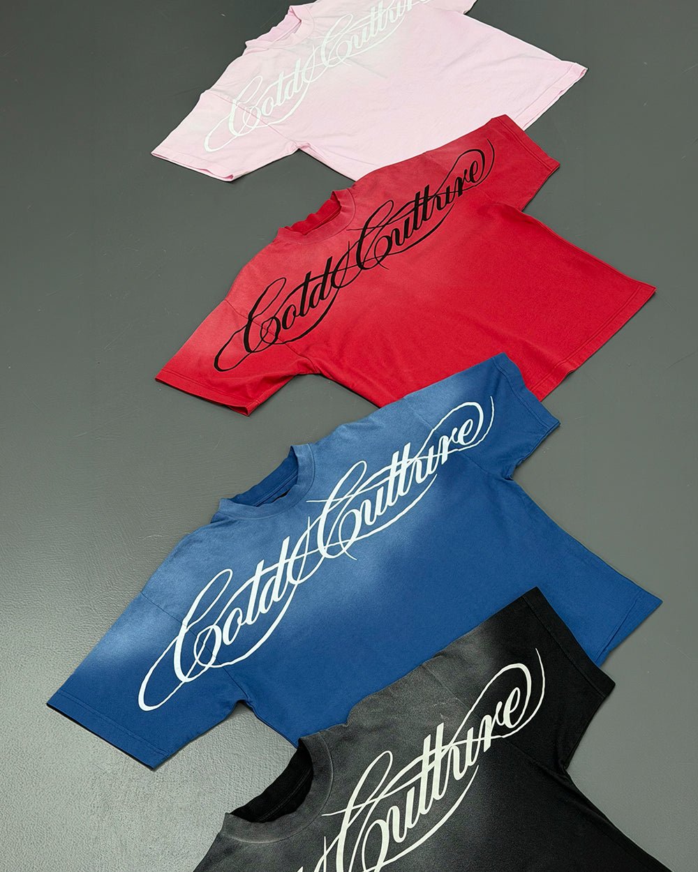 CROSSED SCRIPT TEE BLUE