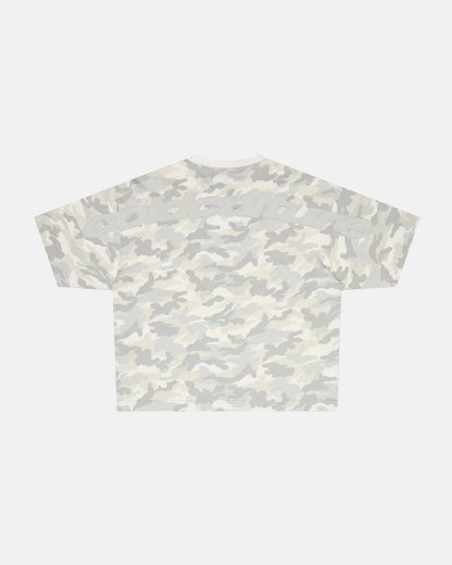 DISTRESS CURVED TEE CAMO GREY