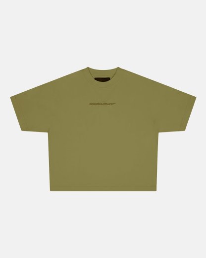 DISTRESS CURVED TEE GREEN
