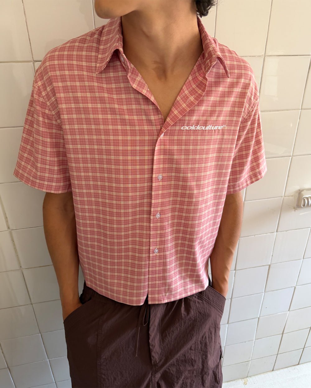 TARTAN SCRIPT SHIRT PINK