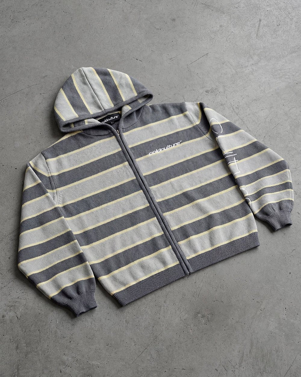 TRIPPY STOP ZIP KNIT GREY