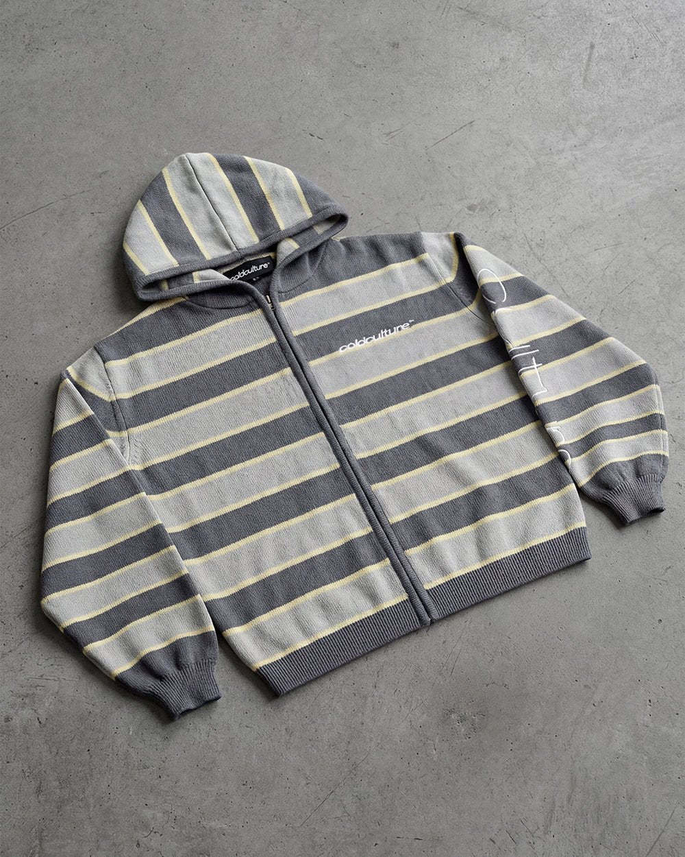 TRIPPY STOP ZIP KNIT GREY