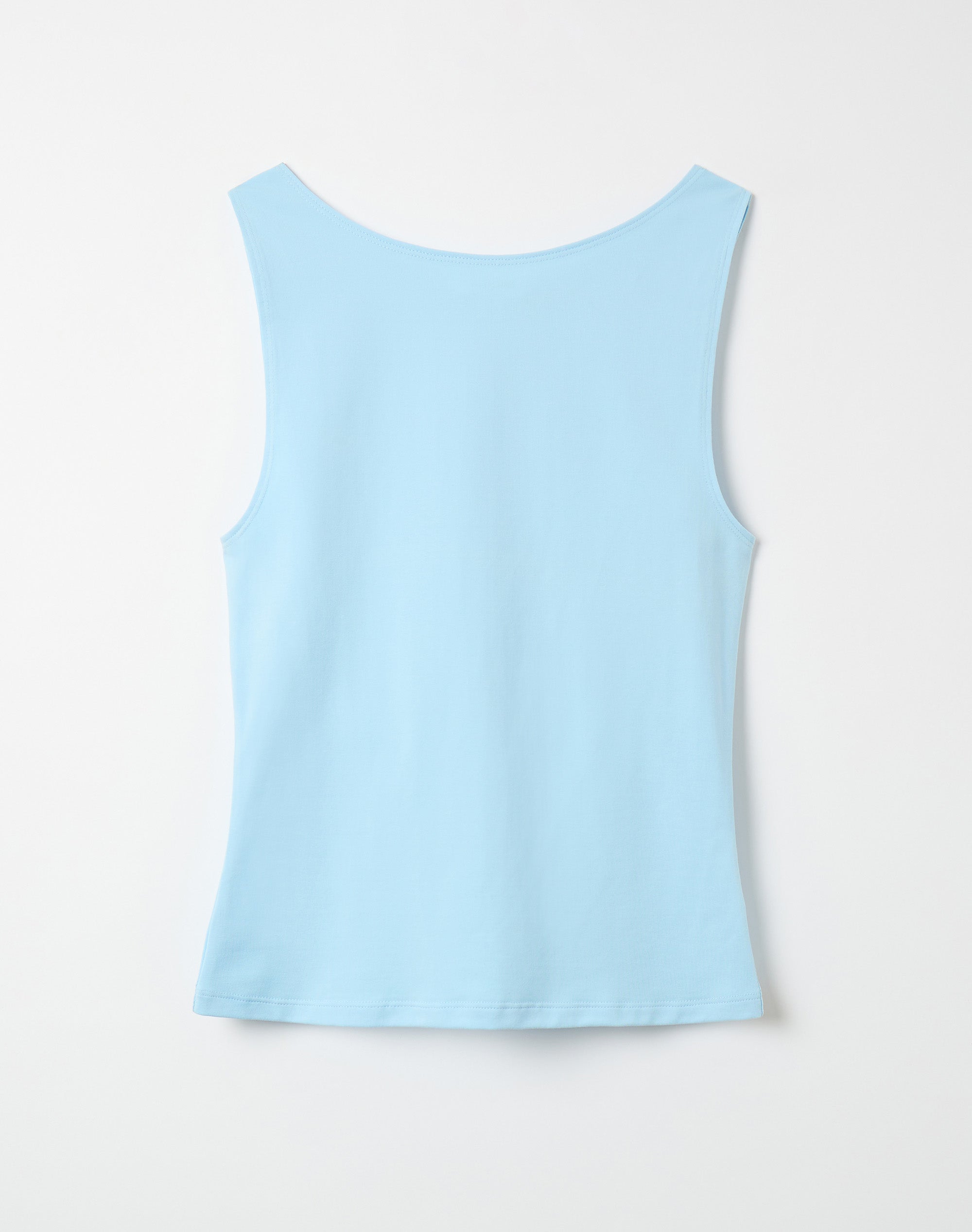 Cotton High Boat Neck Fitted Tank