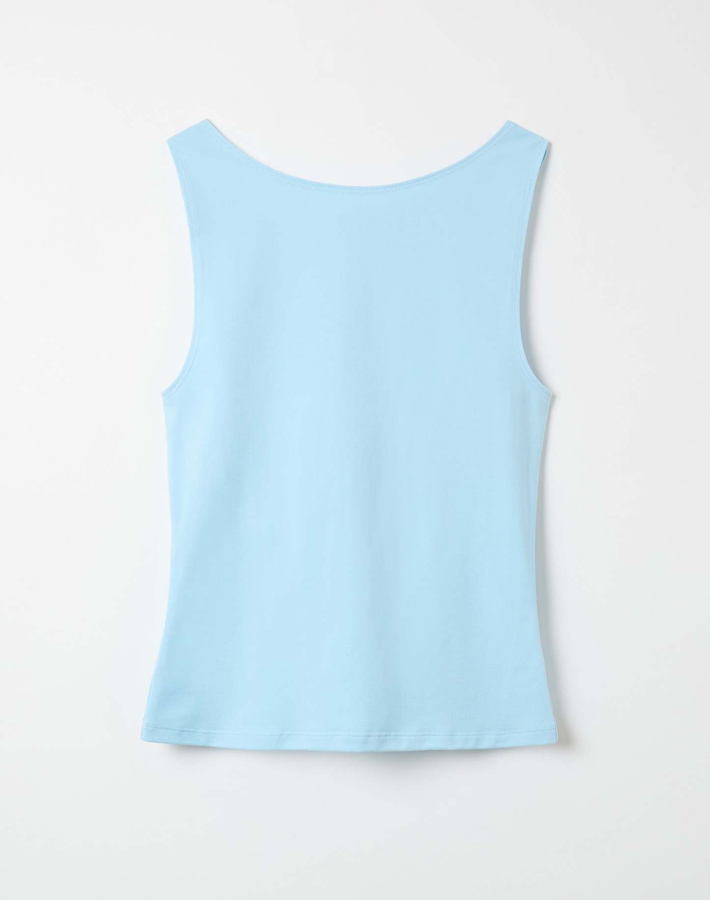 Cotton High Boat Neck Fitted Tank