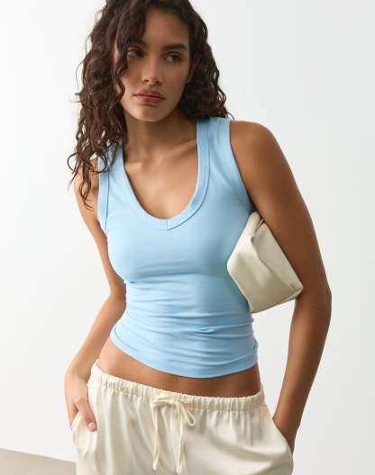 V Neck Cotton Tank Top