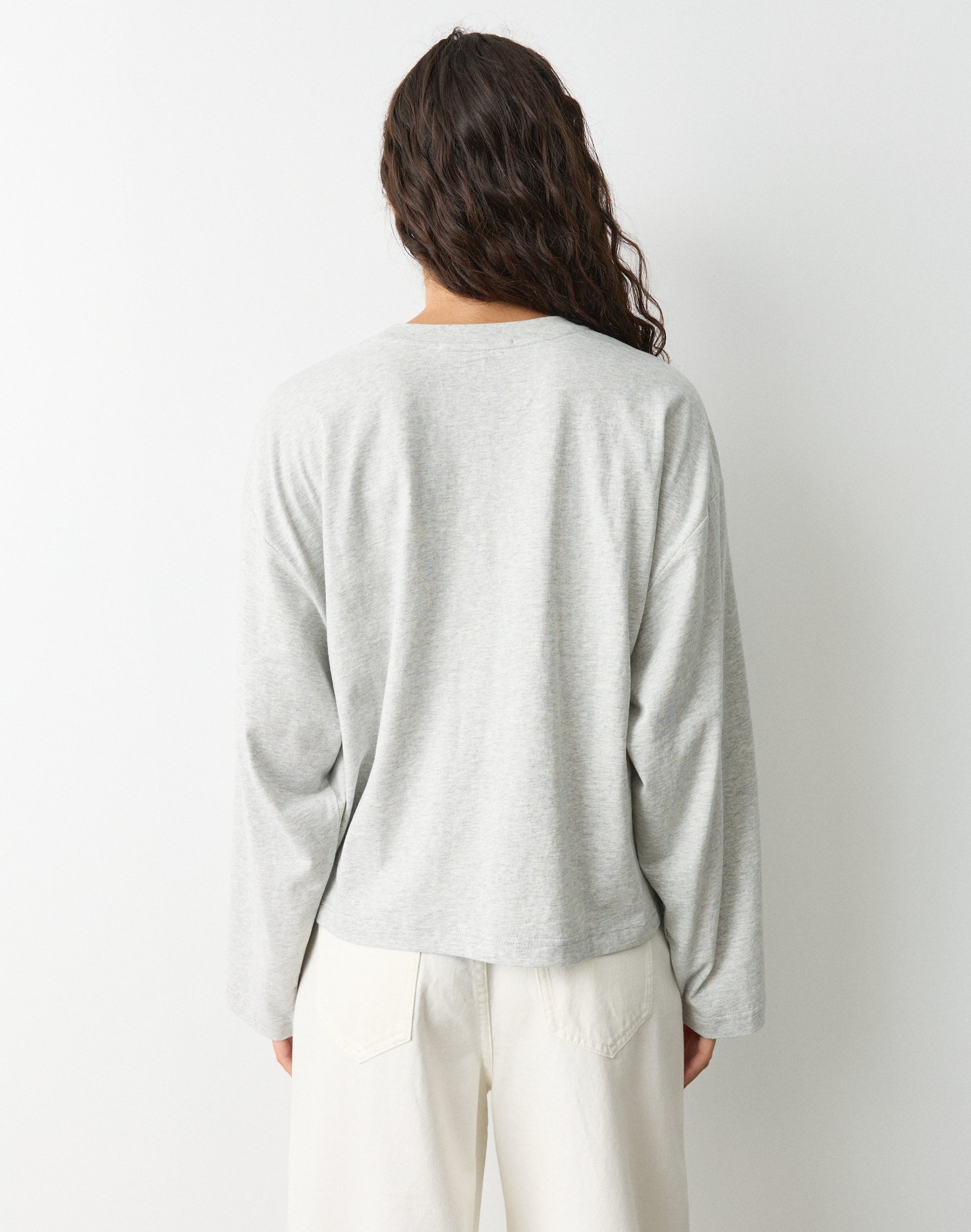 Cotton Boxy Long Sleeve Top