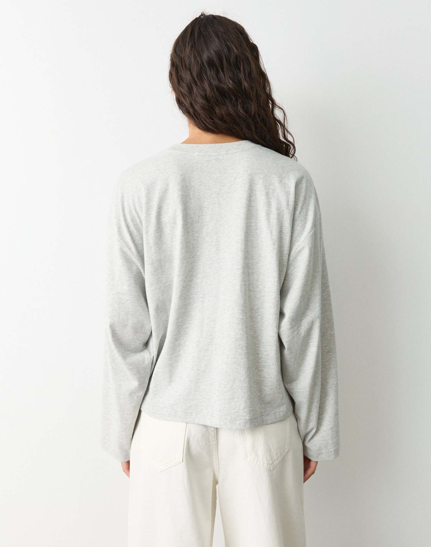 Cotton Boxy Long Sleeve Top
