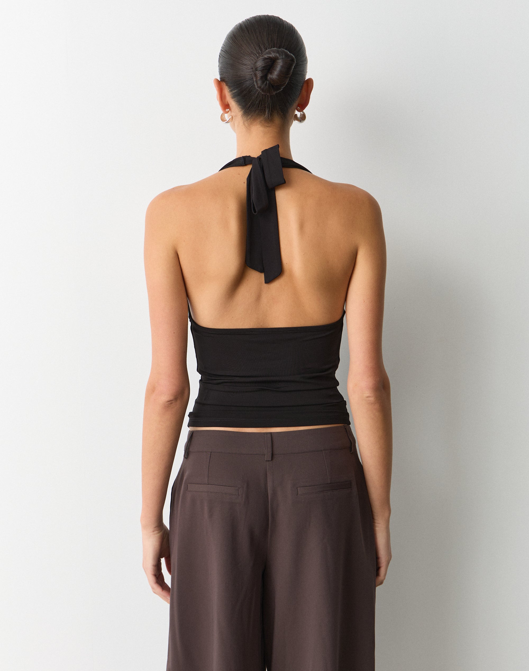 Knot Cowl Neck Halter Top