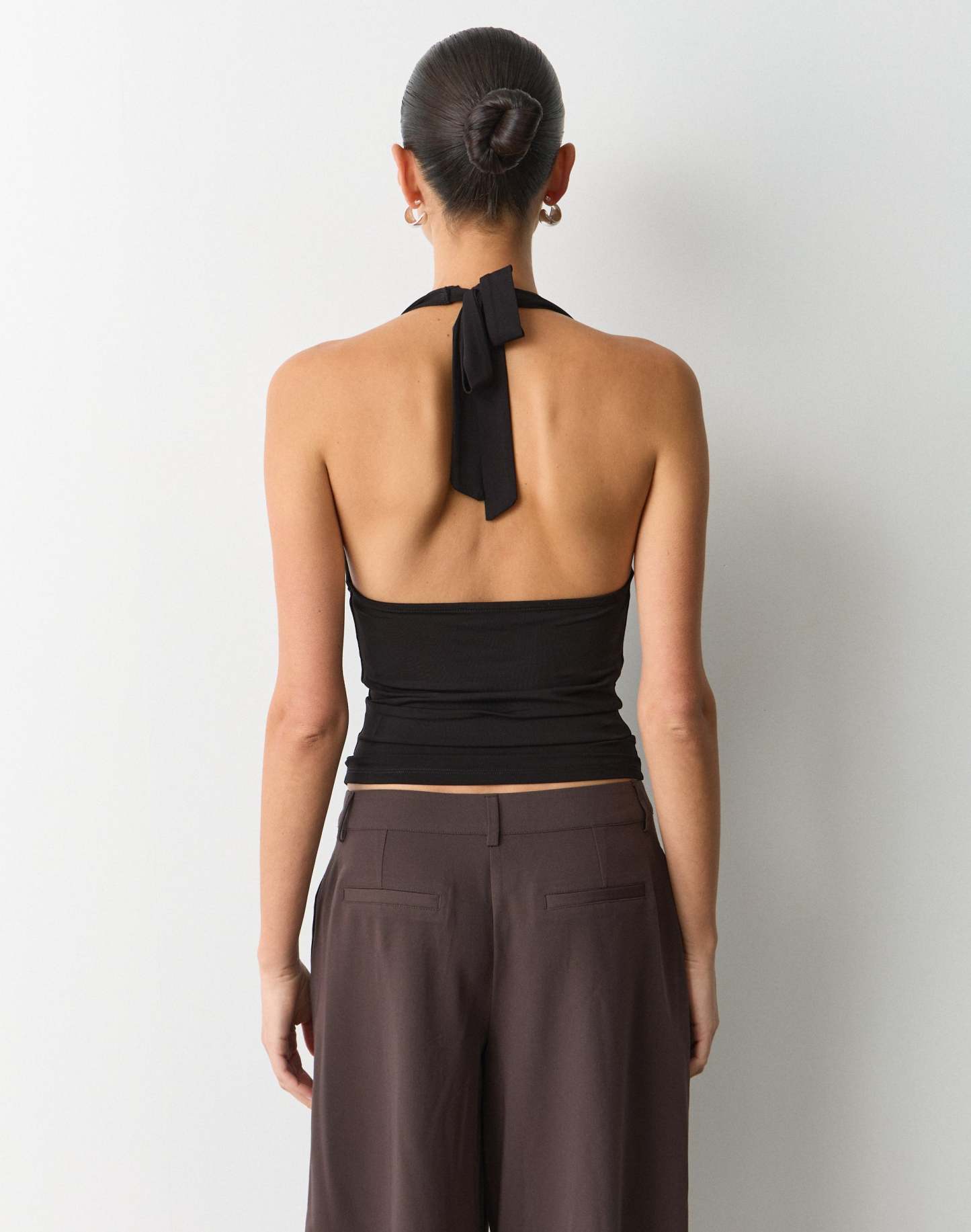 Knot Cowl Neck Halter Top