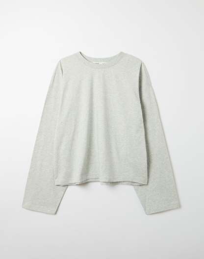 Cotton Boxy Long Sleeve Top