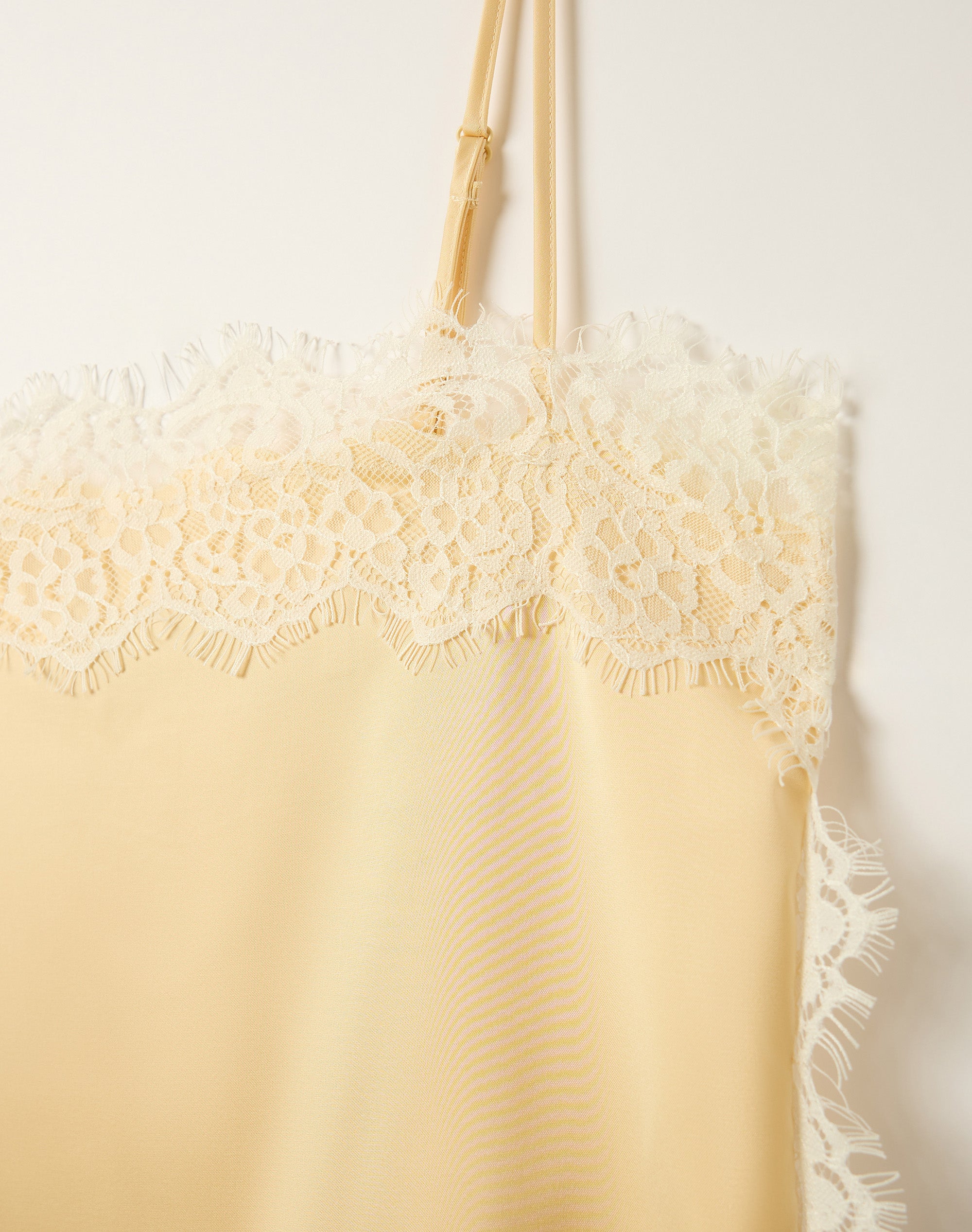 Lace Trim Satin Square Neck Cami