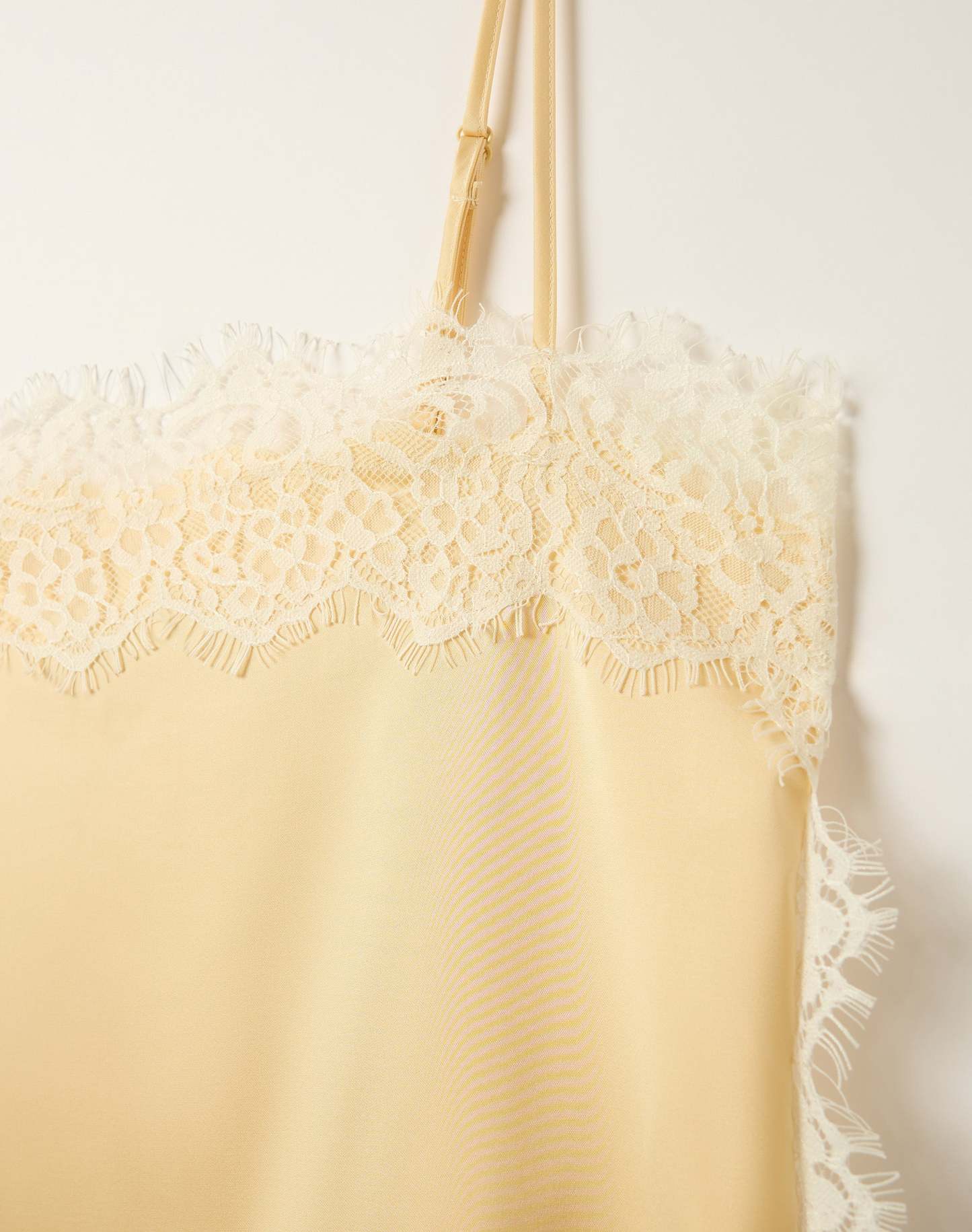 Lace Trim Satin Square Neck Cami