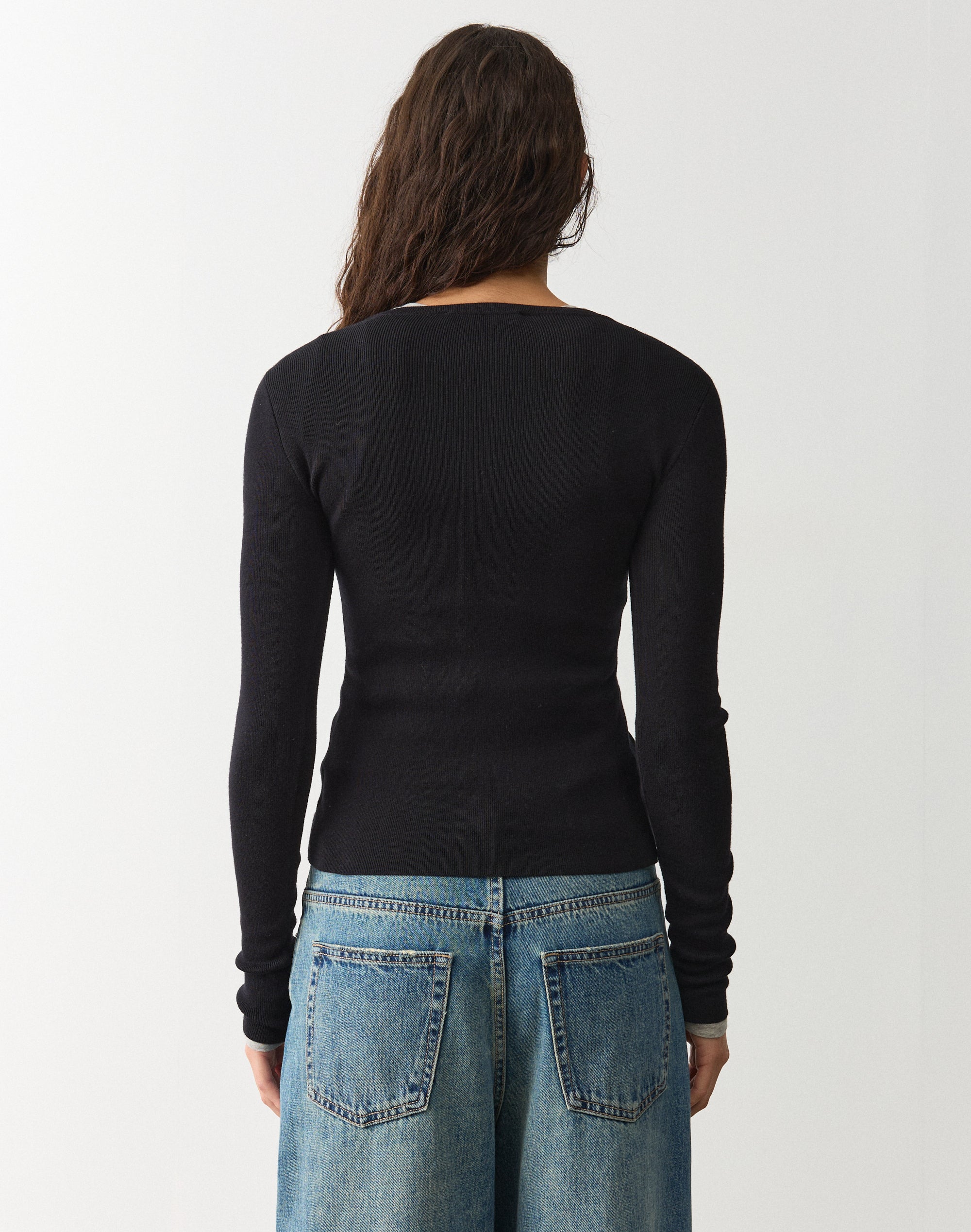 Rib Button Up Knit Cardigan