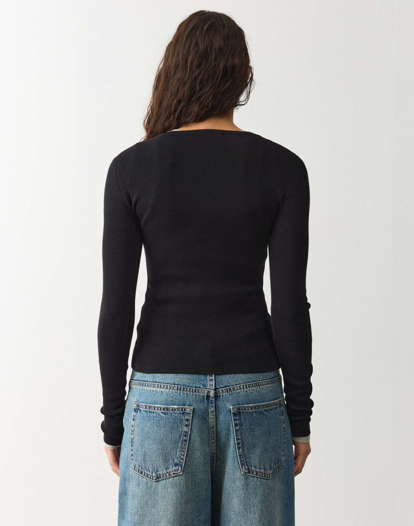 Rib Button Up Knit Cardigan