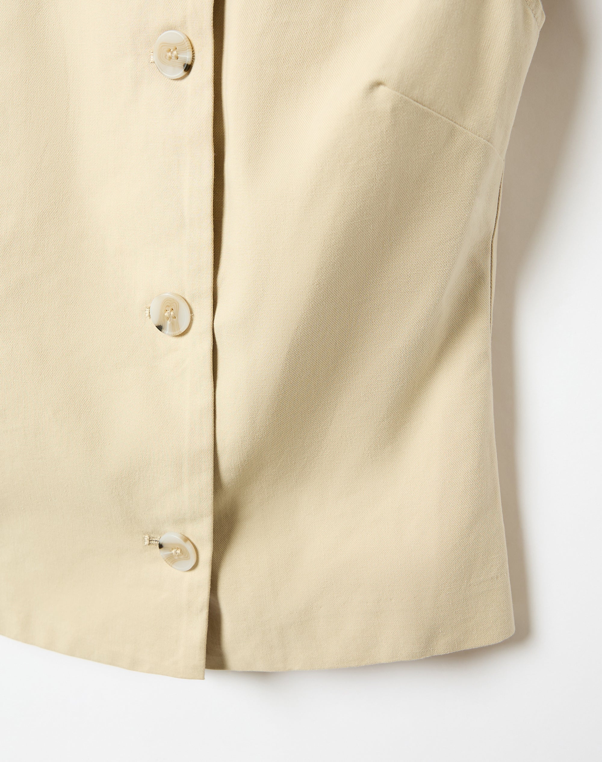 Funnel Neck Button Up Blouse