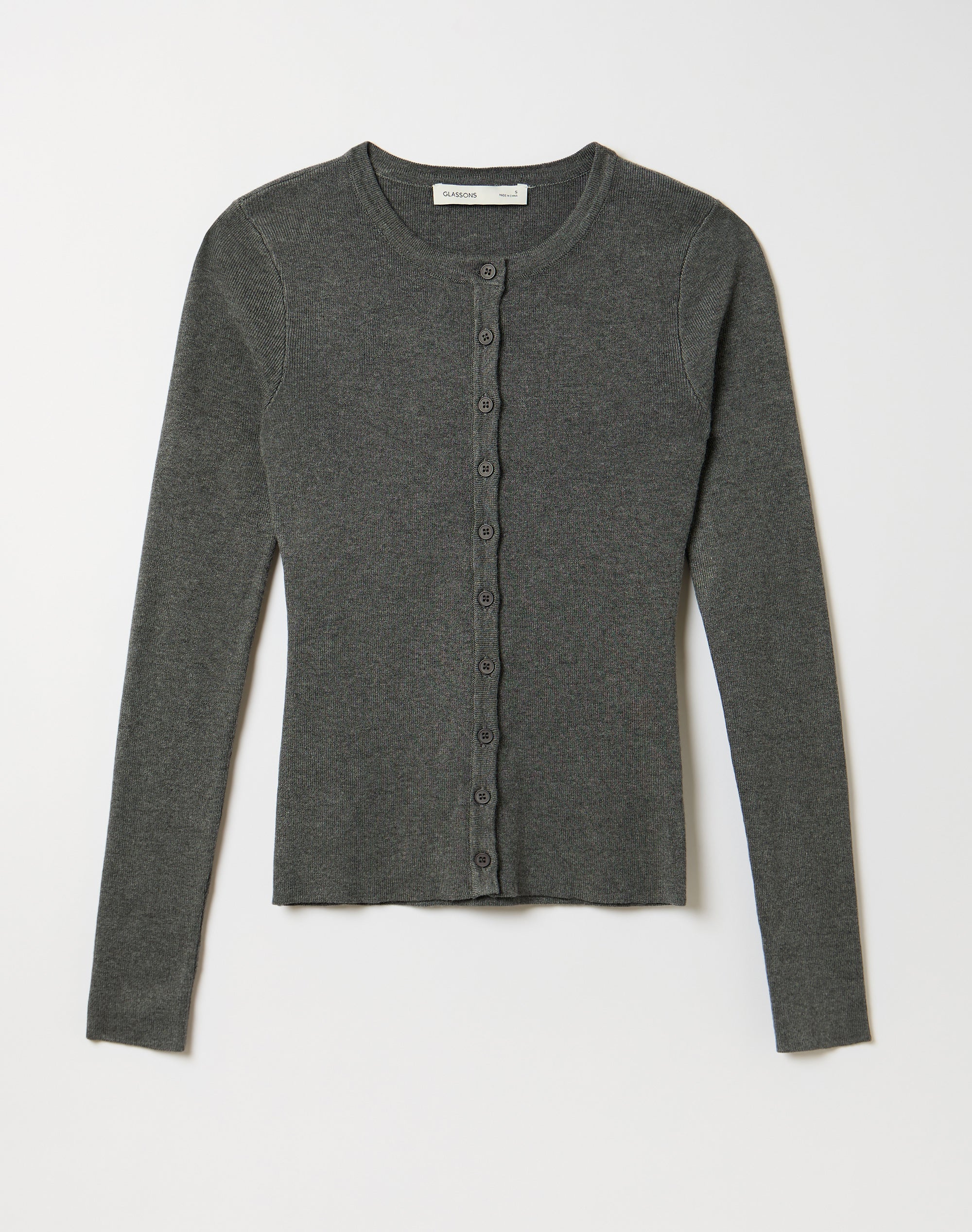 Rib Button Up Knit Cardigan